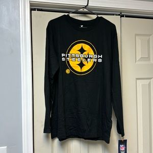 Men’s Pittsburgh Steelers black T-shirt long sleeve new